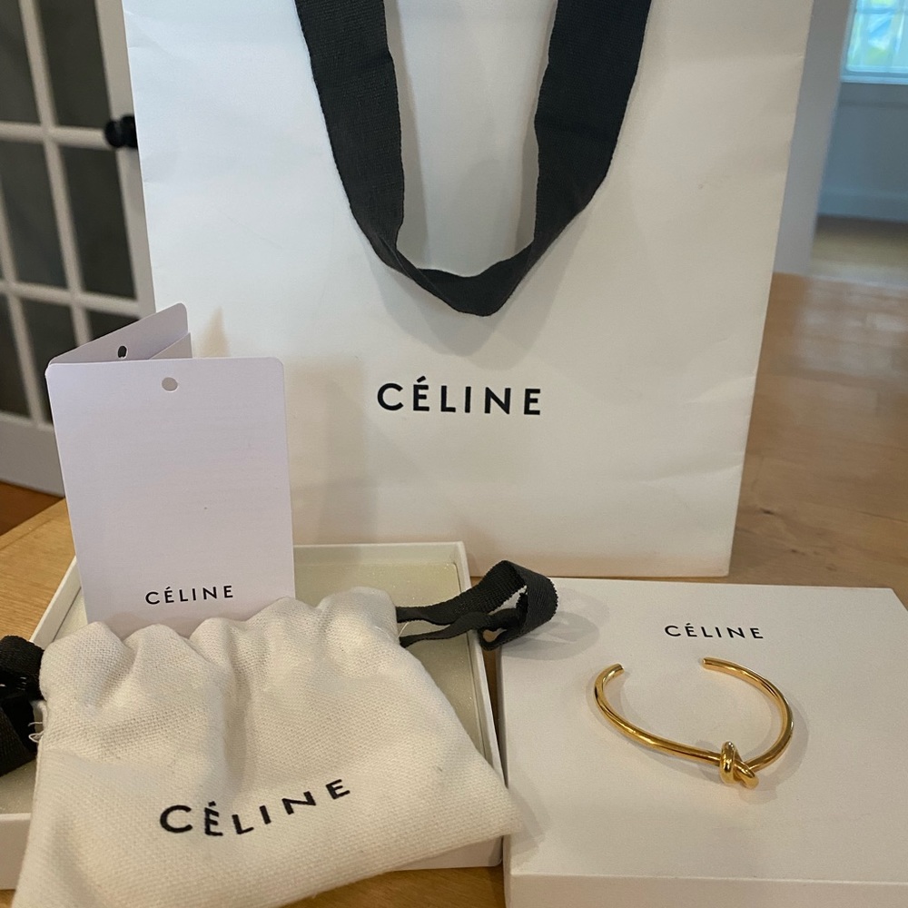 Celine Knot Extra Thin Gold Bracelet Sz S